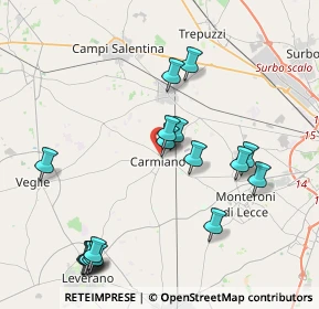 Mappa Via Giosuè Carducci, 73041 Carmiano LE, Italia (4.76529)