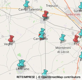 Mappa Via Sabotino, 73041 Carmiano LE, Italia (6.15133)