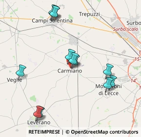 Mappa Via Mieli, 73041 Carmiano LE, Italia (4.61083)