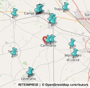 Mappa Via Ugo Foscolo, 73041 Carmiano LE, Italia (5.06188)