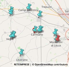 Mappa Via Ugo Foscolo, 73041 Carmiano LE, Italia (4.77357)