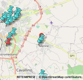 Mappa Via Provinciale Lecce - Vernole, 73023 Lizzanello LE, Italia (3.36389)