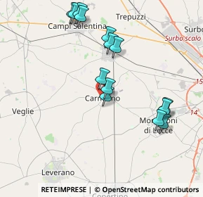 Mappa Via Fabio Filzi, 73041 Carmiano LE, Italia (4.29214)