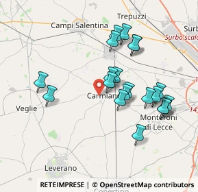 Mappa Via A. de Gasperi, 73041 Carmiano LE, Italia (3.8005)