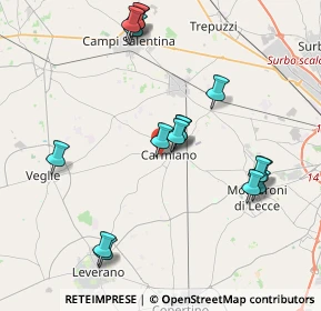 Mappa Via A. de Gasperi, 73041 Carmiano LE, Italia (4.45375)