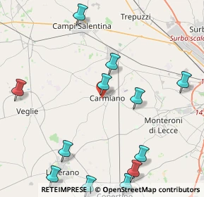 Mappa Via A. de Gasperi, 73041 Carmiano LE, Italia (5.85)