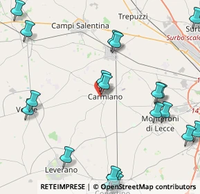 Mappa Via A. de Gasperi, 73041 Carmiano LE, Italia (6.2045)