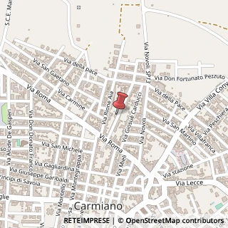 Mappa Via Comboni Monsignor, 39, 73041 Carmiano, Lecce (Puglia)