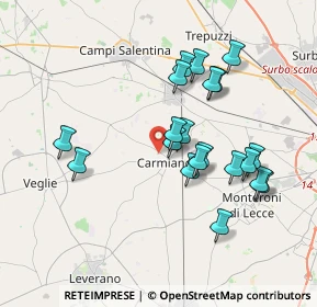 Mappa Via Don Donato Franco, 73041 Carmiano LE, Italia (3.731)