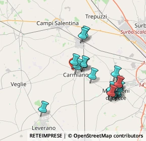 Mappa Via Don Donato Franco, 73041 Carmiano LE, Italia (4.10111)