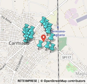 Mappa Via Lecce, 73041 Carmiano LE, Italia (0.34)