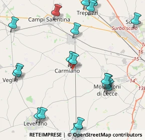 Mappa Via Lecce, 73041 Carmiano LE, Italia (5.9355)