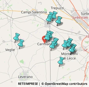 Mappa Via Cagliari, 73041 Carmiano LE, Italia (3.5995)