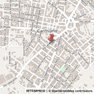 Mappa Via Leverano, 37, 73041 Carmiano, Lecce (Puglia)