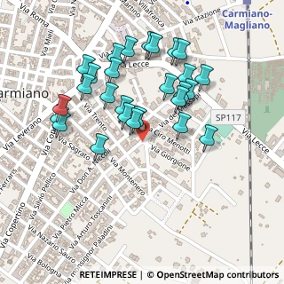 Mappa Via Don Alessandro Niccoli, 73041 Carmiano LE, Italia (0.25074)