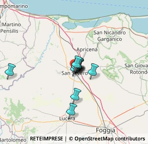 Mappa Via Palmiro Togliatti, 71016 San Severo FG, Italia (7.37091)