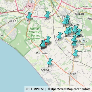 Mappa Via Laurentina km 22.500 n° 7-9, 00071 Pomezia RM, Italia (8.344)