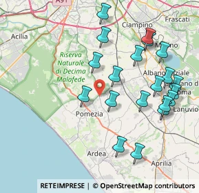 Mappa Via Laurentina km 22.500 n° 7-9, 00071 Pomezia RM, Italia (9.0135)