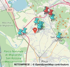 Mappa Via Pietro L'Aretino, 56017 San Giuliano Terme PI, Italia (3.38091)