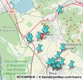 Mappa Via Pietro L'Aretino, 56017 San Giuliano Terme PI, Italia (4.52882)