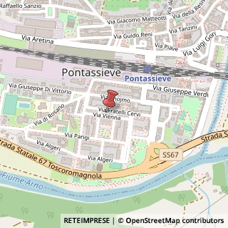 Mappa Via Fratelli Cervi, 57, 50065 Pontassieve, Firenze (Toscana)