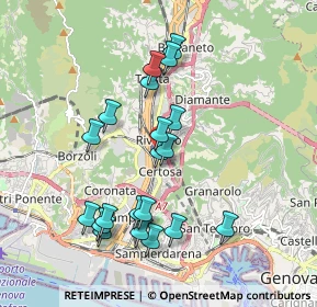Mappa Via Roggerone Giobatta, 16161 Genova GE, Italia (1.8345)