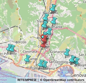 Mappa Via Roggerone Giobatta, 16161 Genova GE, Italia (1.992)