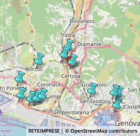 Mappa Via Roggerone Giobatta, 16161 Genova GE, Italia (2.38714)