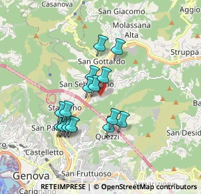 Mappa Via Ponte Carrega, 16141 Genova GE, Italia (1.5175)