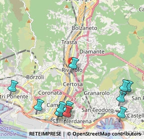 Mappa Via alla Chiesa di Rivarolo, 16161 Genova GE, Italia (2.88182)