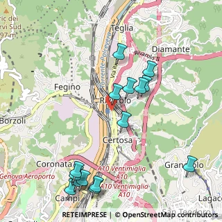 Mappa Via alla Stazione di Rivarolo, 16161 Genova GE, Italia (1.24125)