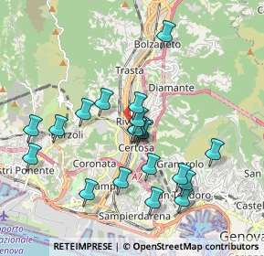 Mappa Via alla Stazione di Rivarolo, 16161 Genova GE, Italia (1.8015)