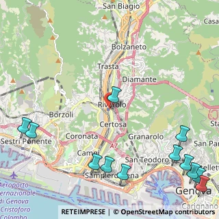 Mappa Via alla Stazione di Rivarolo, 16161 Genova GE, Italia (3.3575)