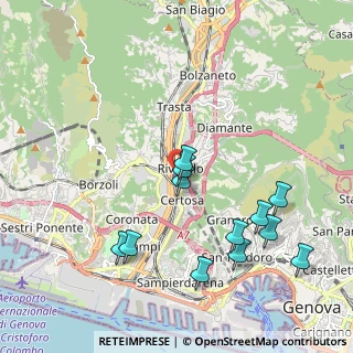 Mappa Via alla Stazione di Rivarolo, 16161 Genova GE, Italia (2.15333)