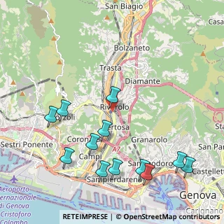 Mappa Via alla Stazione di Rivarolo, 16161 Genova GE, Italia (2.48333)