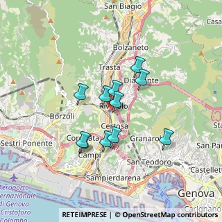 Mappa Via alla Stazione di Rivarolo, 16161 Genova GE, Italia (1.36545)