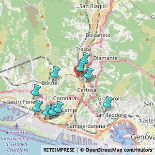 Mappa Via Fegino, 16161 Genova GE, Italia (2.04273)