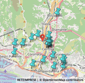 Mappa Via Fegino, 16161 Genova GE, Italia (1.82474)