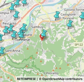 Mappa Strada Rivodora, 10090 San Mauro torinese TO, Italia (3.2195)