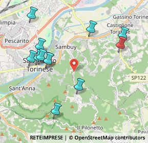 Mappa Strada Rivodora, 10090 San Mauro torinese TO, Italia (2.18667)