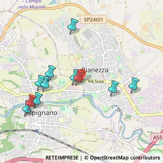 Mappa Via Susa, 10091 Pianezza TO, Italia (1.08273)