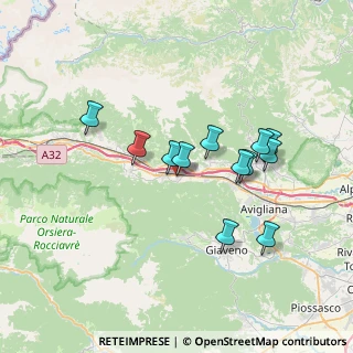 Mappa Vaie-Via M Della Liberta-Via Xxv Aprile, 10050 Vaie TO, Italia (6.3125)