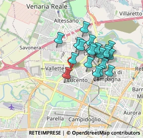 Mappa Strada delle Vallette, 10151 Torino TO, Italia (1.376)