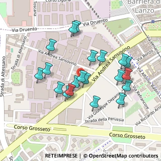 Mappa Via A. Sansovino, 10151 Torino TO, Italia (0.218)