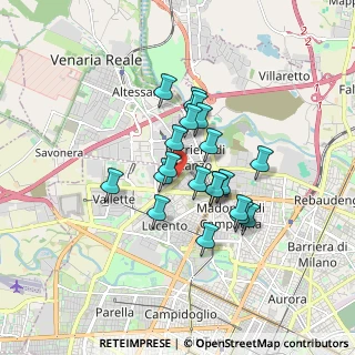 Mappa Via A. Sansovino, 10151 Torino TO, Italia (1.288)