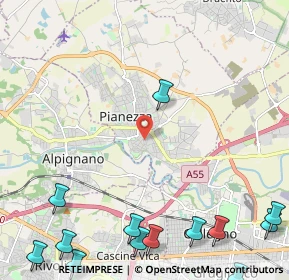 Mappa Via Domenica Comissetti, 10044 Pianezza TO, Italia (3.54385)