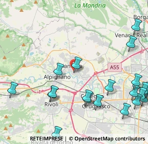 Mappa Via Antonio Gramsci, 10044 Pianezza TO, Italia (5.7365)