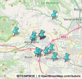 Mappa Via Antonio Gramsci, 10044 Pianezza TO, Italia (3.15917)