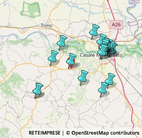 Mappa Via Rivara, 15039 Ozzano Monferrato AL, Italia (7.266)