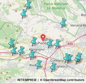 Mappa Via Cervino, 10044 Pianezza TO, Italia (5.07625)